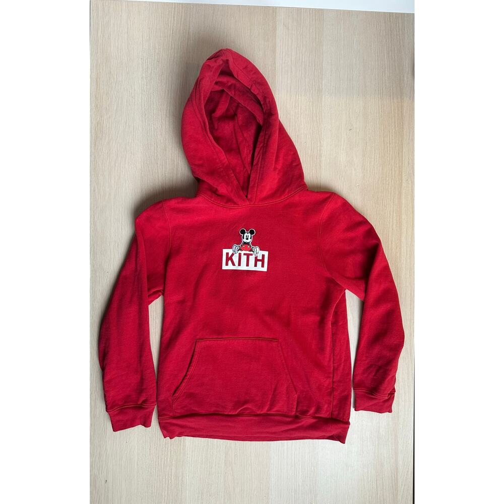 KITH x Disney Mickey Mouse Red Hoodie - Size 12 Kids - Mint